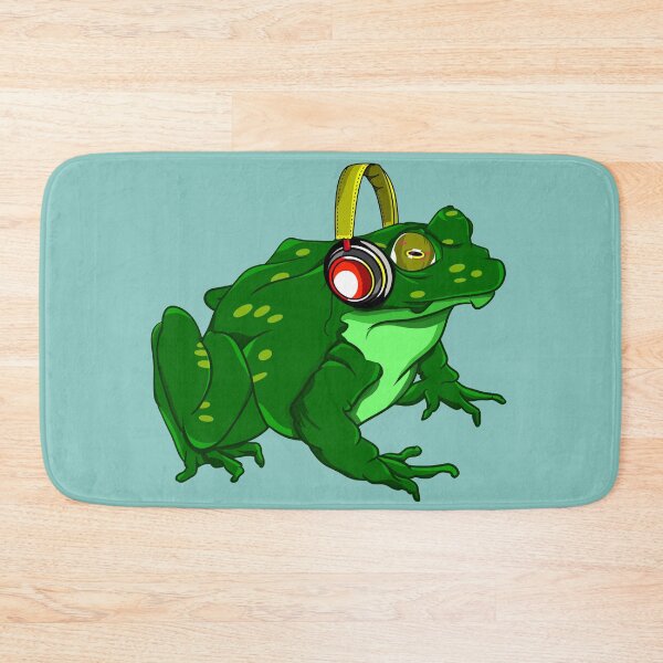 Item preview, Bullfrog Listening To Headphones designed and sold by piedaydesigns.
