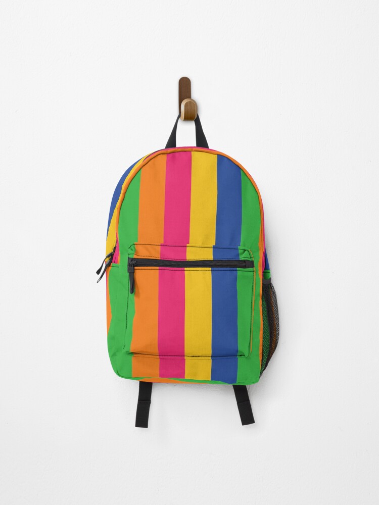 Thumbnail 1 of 3, Backpack, Multi Coloured Stripes designed and sold by Pinnypin.