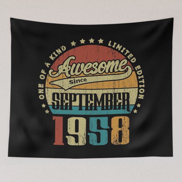 Item preview, Vintage September 1958 One Of A Kind Awesome Since September 1958 62nd Birthday Gift 62 Years Old designed and sold by Takatv.