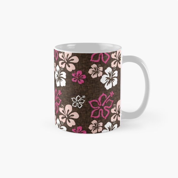 Item preview, Tropical Colorful Pink White Brown Hibiscus Flowers Design designed and sold by SpookshowDesign.
