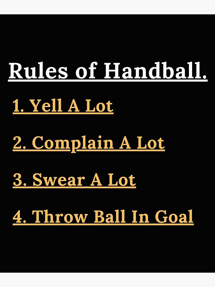 "Rules of Handball" Poster for Sale by RedBubbbler Redbubble