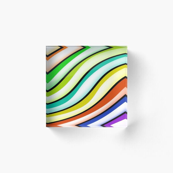 Wavy coloured stripes! Acrylic Block
