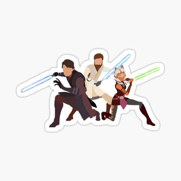 Clone Wars Trio (Anakin,Obi-Wan,Ashoka) Sticker