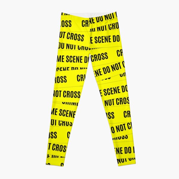Crime Scene Tape Pattern Leggings