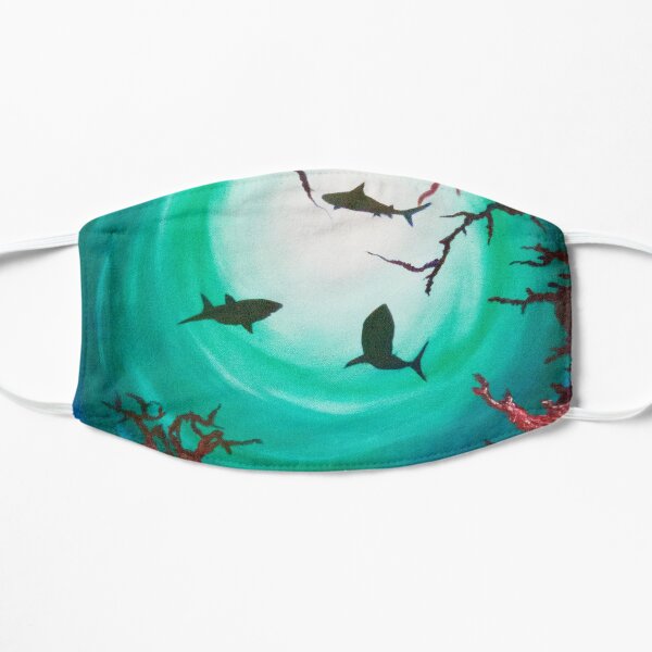 Shark shadow with coral reef Mask