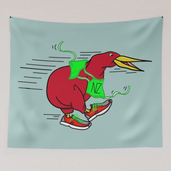 Item preview, Cute Kiwi Running cartoon designed and sold by piedaydesigns.