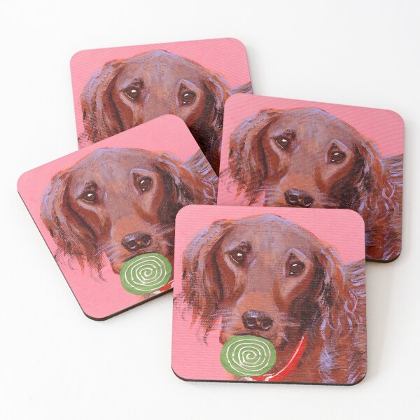 Item preview, DOG: Irish Setter Retriever Sport *Lola*~Pop Art~Original Painting~LilyKoArt designed and sold by Spinning Plates 360.
