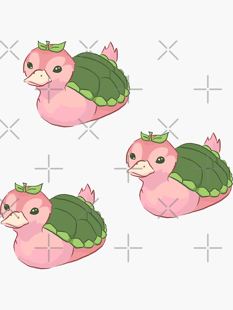 "(3) Strawberry Turtle Ducks" Sticker for Sale by Art By Billee Redbubble