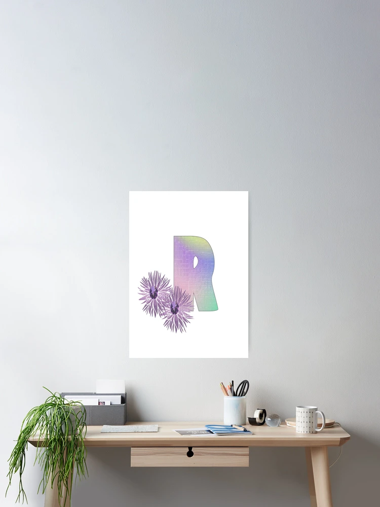 Thumbnail 2 of 3, Poster, Monogram R/ Abstract Geometric Pattern designed and sold by aldona.