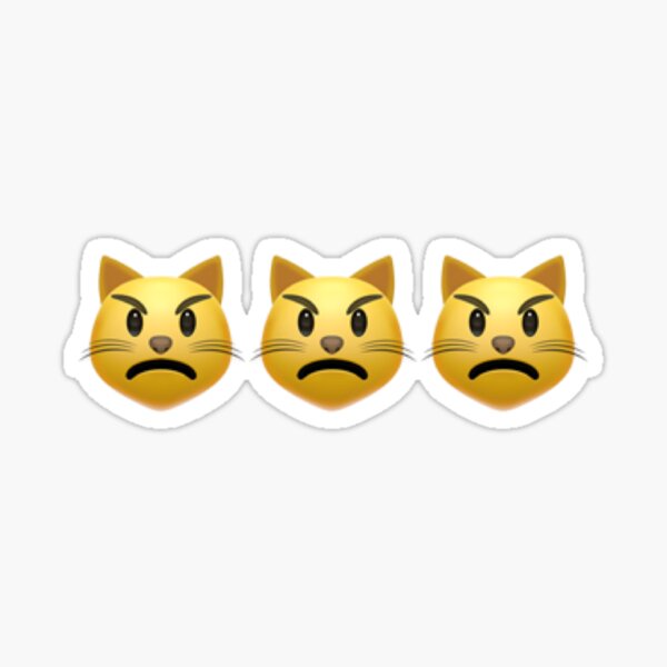 Angry Cat Emoji Sticker for Sale by rkbubble