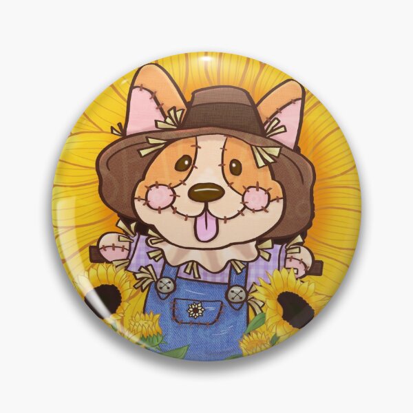 Item preview, Corgi Scarecrow in the Sunflower Field designed and sold by SPufferART.