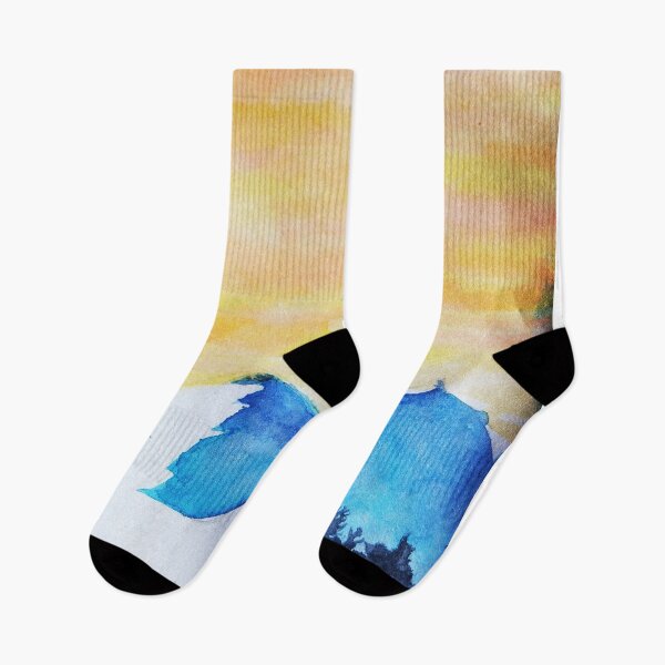 Item preview, snowy mountan sunset with trees designed and sold by -Lily-Anne-.