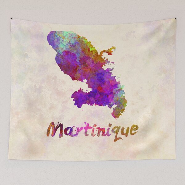 Item preview, martinique watercolor map designed and sold by paulrommer.