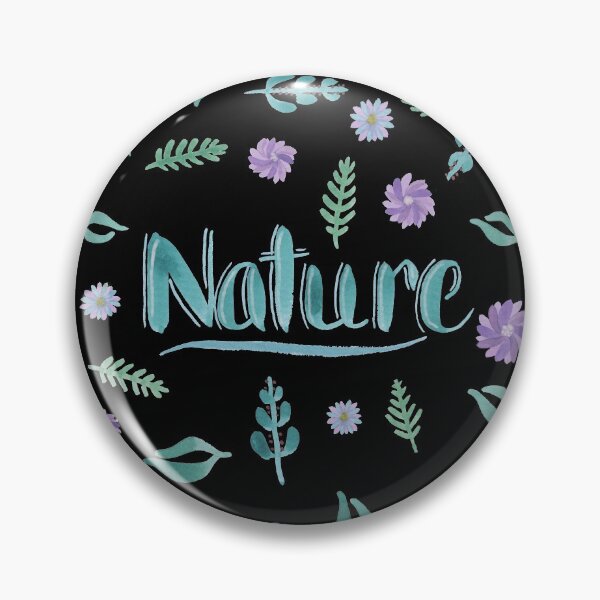 Item preview, Watercolor Brush Lettering - Nature with Leaves and Flowers on Black designed and sold by Karen McFarland.