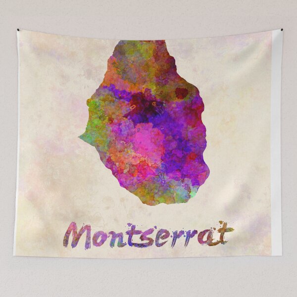 Item preview, Montserrat  watercolor map designed and sold by paulrommer.