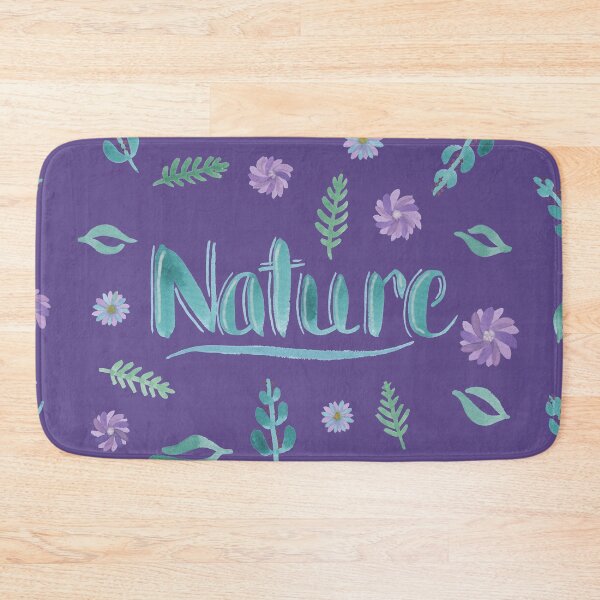 Item preview, Watercolor Brush Lettering - Nature with Leaves and Flowers on Ultra Violet designed and sold by Karen McFarland.