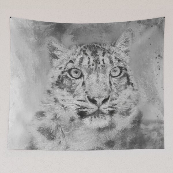 Item preview, Snow Leopard Portrait BW designed and sold by Elisabeth Lucas.
