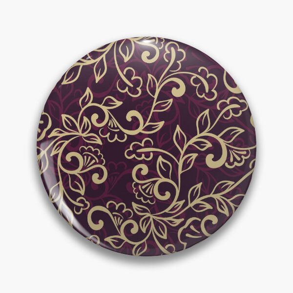 Item preview, Patrón Floral Follaje Plantas Royal Purple y Gold designed and sold by Artcraft-Ink.