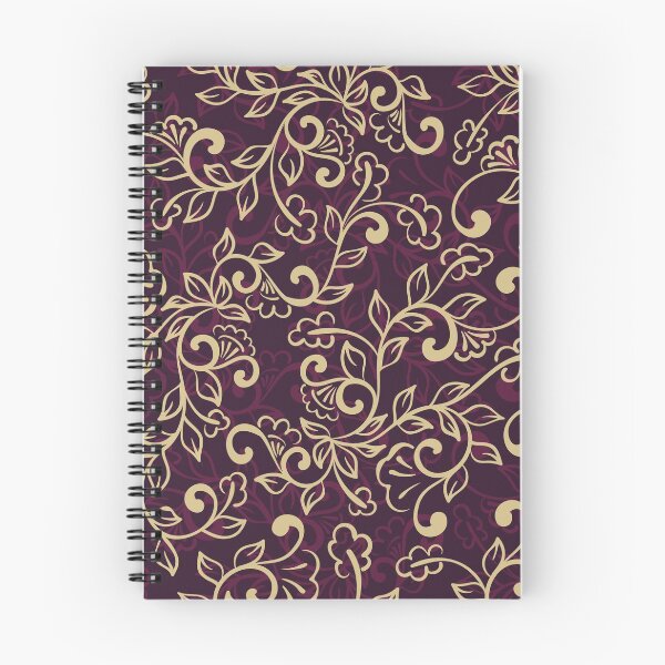Artikelvorschau, Muster Blumenlaubpflanzen Royal Purple und Gold entworfen und verkauft von Artcraft-Ink.