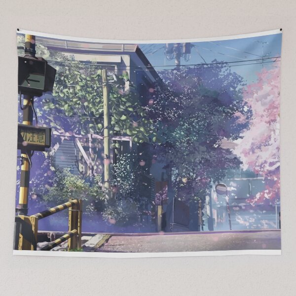 Item preview, Anime Town with Cherry Blossoms in Spring Season designed and sold by RareLoot19.