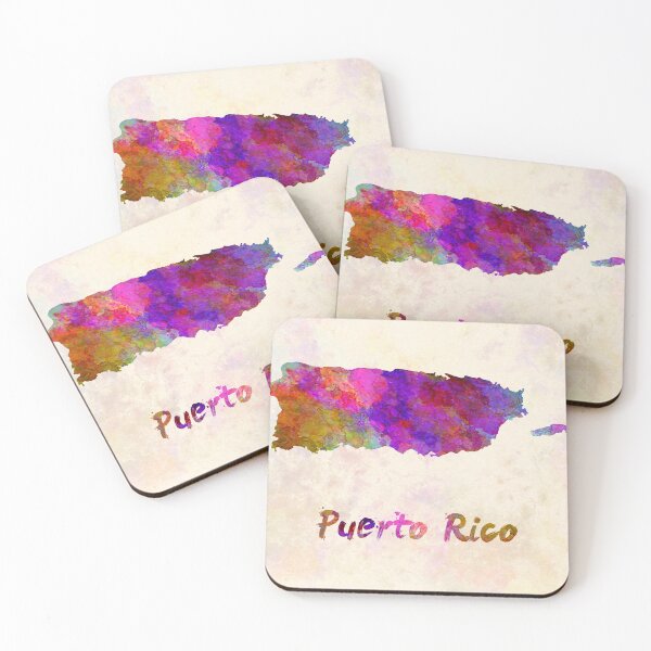 Item preview, Puerto Rico watercolor map designed and sold by paulrommer.