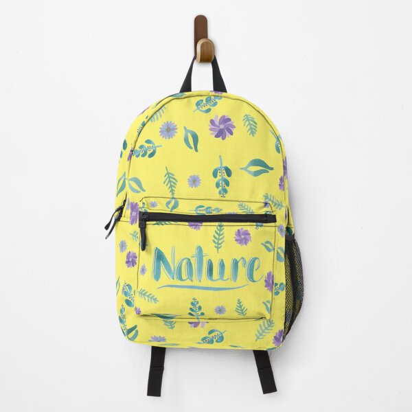 Item preview, Watercolor Brush Lettering - Nature with Leaves and Flowers on Yellow designed and sold by Karen McFarland.