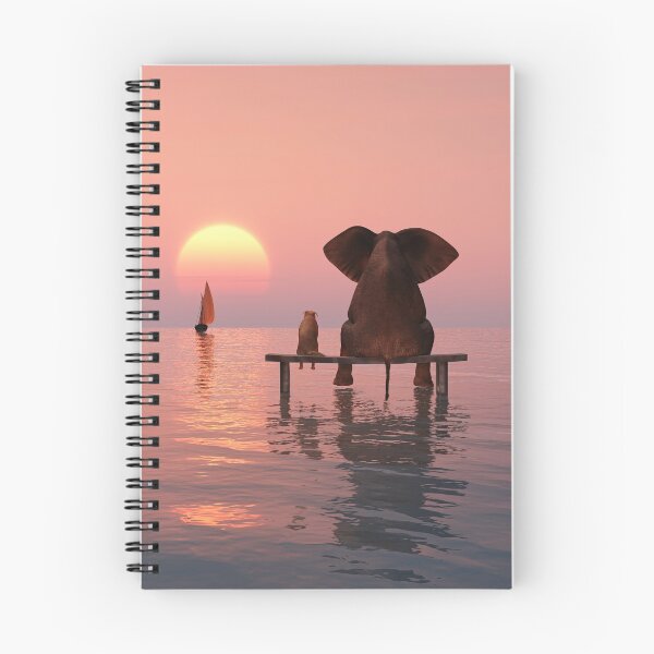 Item preview, elephant and dog sitting in the middle of the sea designed and sold by Mike Kiev art.