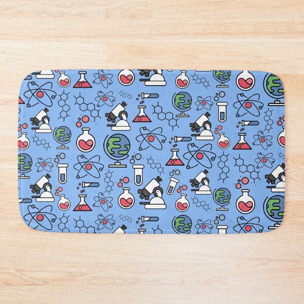 Item preview, science teacher tools and equipment bright blue background  designed and sold by Ella's  Doodles And Designs.