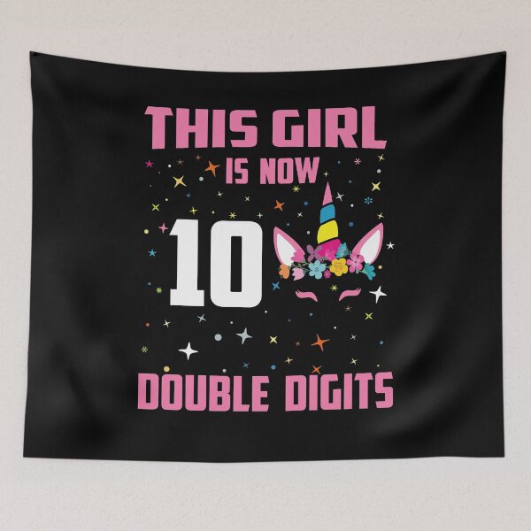 Item preview, This Girl Is Now 10 Double Digits Cute Unicorn Funny 10 Years Old 10th Birthday designed and sold by Md. Manjur Ahamed.