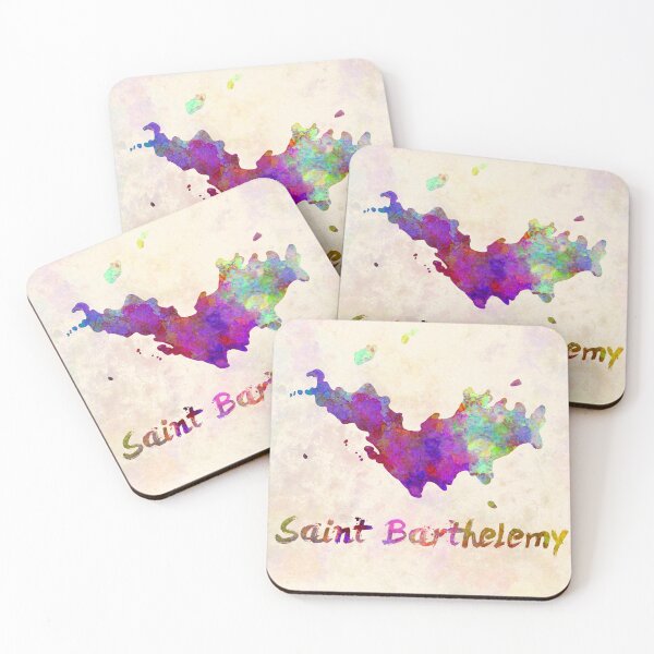 Item preview, Saint barthelemy watercolor map designed and sold by paulrommer.