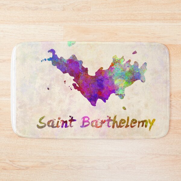 Item preview, Saint barthelemy watercolor map designed and sold by paulrommer.