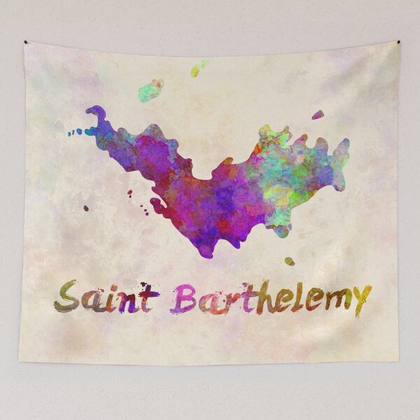 Item preview, Saint barthelemy watercolor map designed and sold by paulrommer.