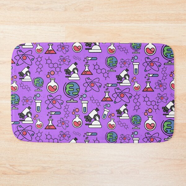 Item preview, science teacher tools and equipment bright purple background  designed and sold by Ella's  Doodles And Designs.