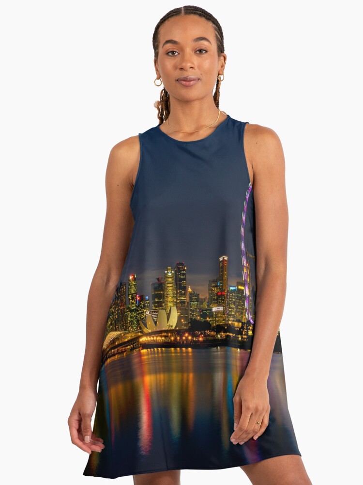 Singapore Skyline by the Bay" A-Line Dress for Sale by tpixx | Redbubble Singapore Skyline by the Bay" A-Line Dress for Sale by tpixx | Redbubble