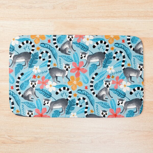 Item preview, Gouache Lemur Land on Blue designed and sold by TigaTiga.