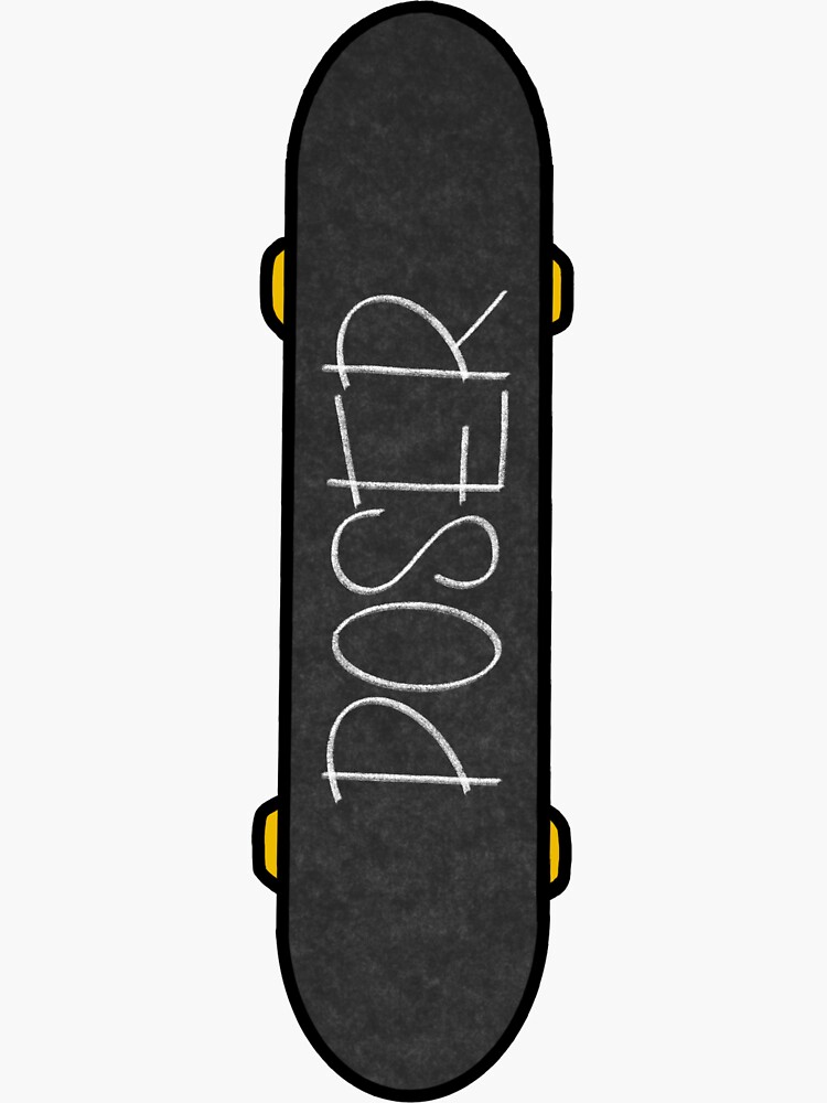 "Skateboard Poser" Sticker by kiarasdesigns Redbubble