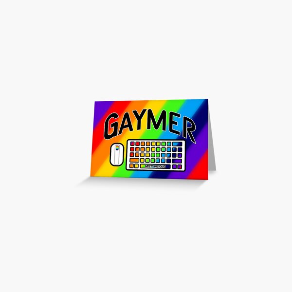 Rainbow Gaymer Keyboard Lefty Mouse Logo Greeting Card