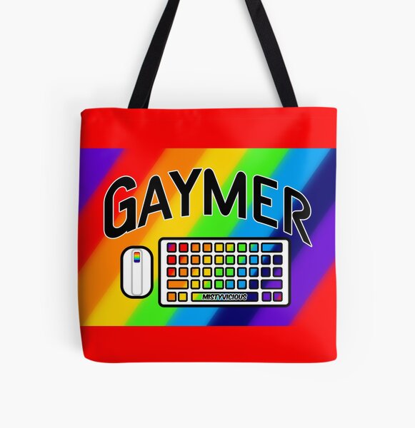 Rainbow Gaymer Keyboard Lefty Mouse Logo All Over Print Tote Bag