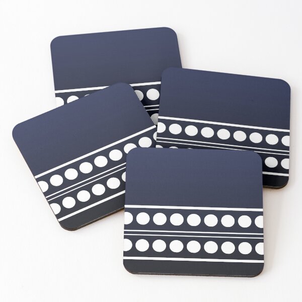 Item preview, White border pattern on a sophisticated gradient navy blue background  designed and sold by PetaJaneHome.