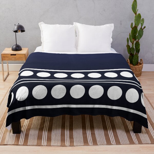 Item preview, White border pattern on a sophisticated gradient navy blue background designed and sold by PetaJaneHome.