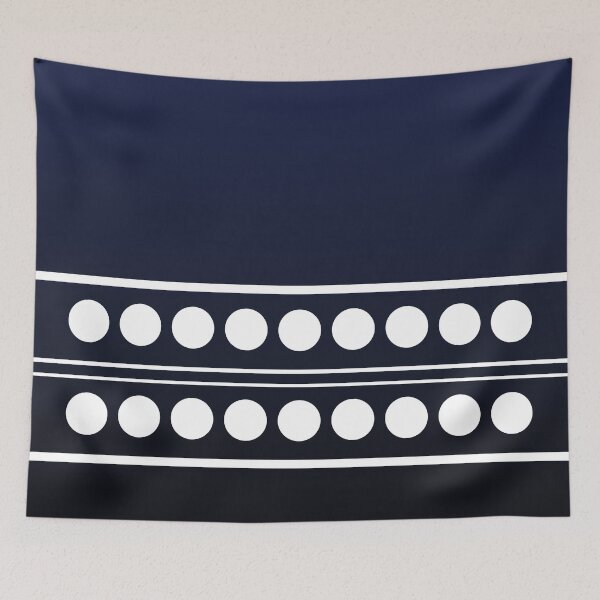 Item preview, White border pattern on a sophisticated gradient navy blue background  designed and sold by PetaJaneHome.