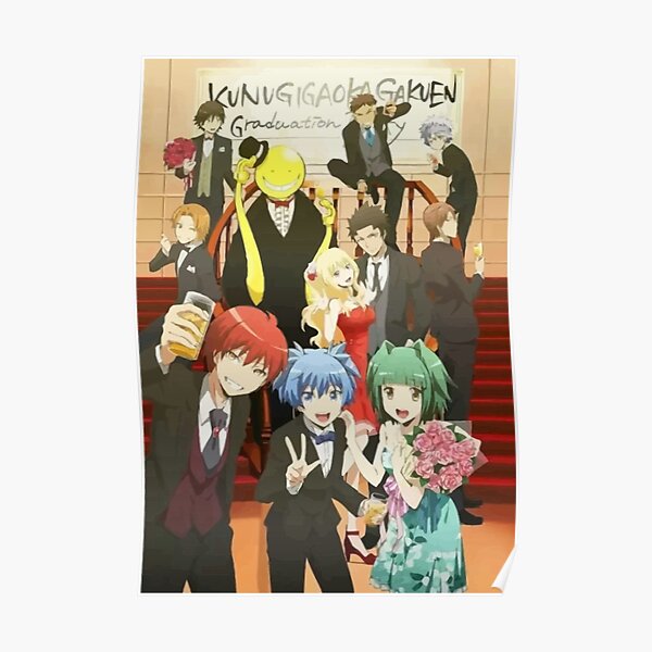 Assassination Classroom Koro Sensei Itona Karma Nagisa Graduation school party Poster