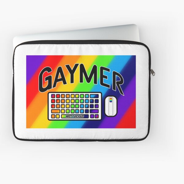 Rainbow Gaymer Keyboard Righty Mouse Logo Laptop Sleeve