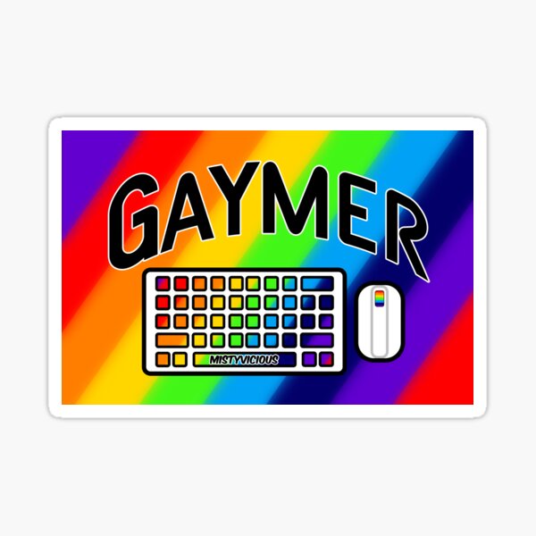 Rainbow Gaymer Keyboard Righty Mouse Logo Sticker
