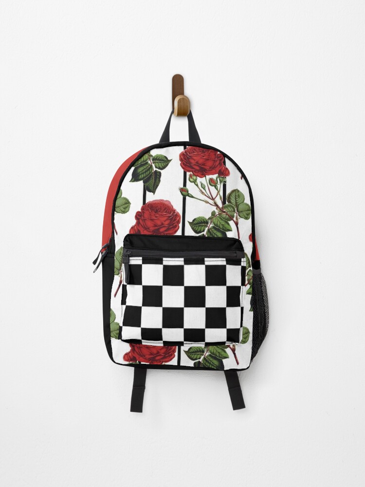 Checkered Rose Backpack - Spencer's