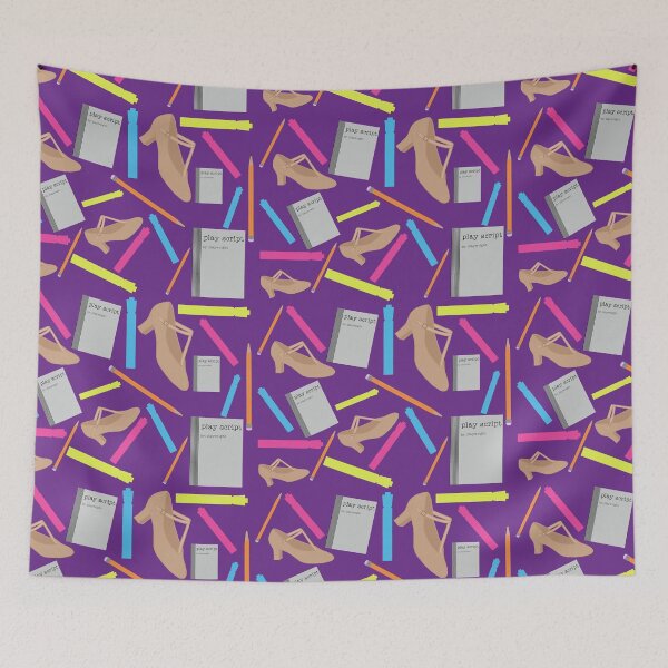 Item preview, theatre rehearsal essentials polka dots purple background designed and sold by Ella's  Doodles And Designs.