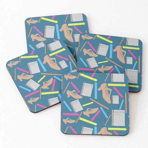Item preview, theatre rehearsal essentials polka dots teal blue background designed and sold by Ella's  Doodles And Designs.