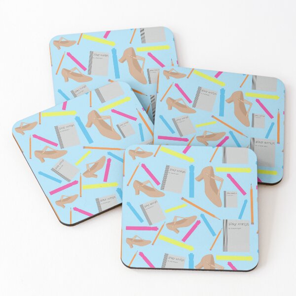 Item preview,  theatre rehearsal essentials polka dots light blue background designed and sold by Ella's  Doodles And Designs.
