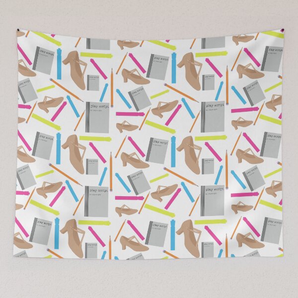 Item preview, theatre rehearsal essentials polka dots white background designed and sold by Ella's  Doodles And Designs.