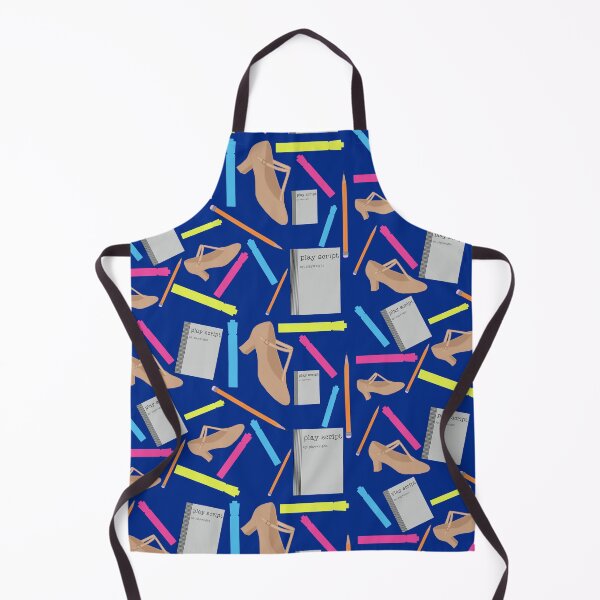 Item preview, theatre rehearsal essentials polka dark navy blue background designed and sold by Ella's Doodles And Designs.